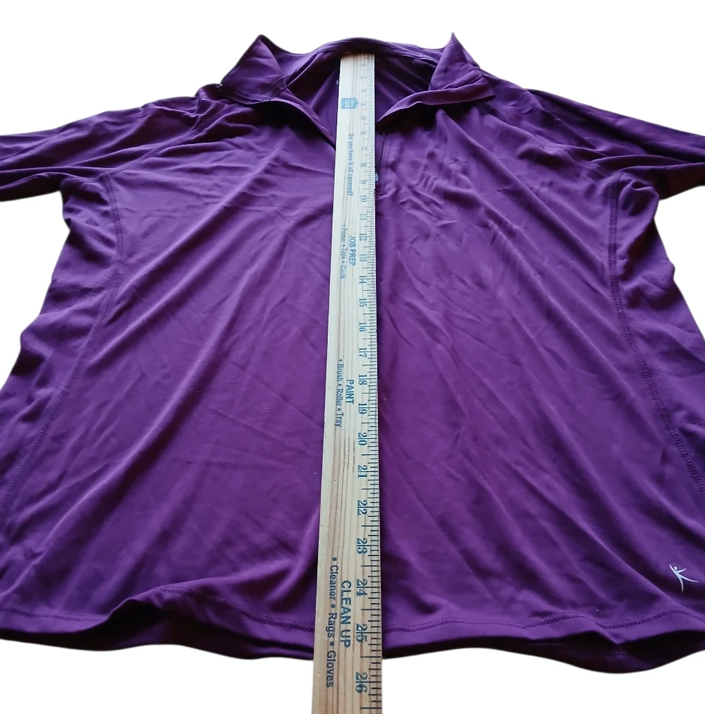 Danskin Now Women's  Size XL Plum Long Sleeve Front Zipper Top - Picture 4 of 5